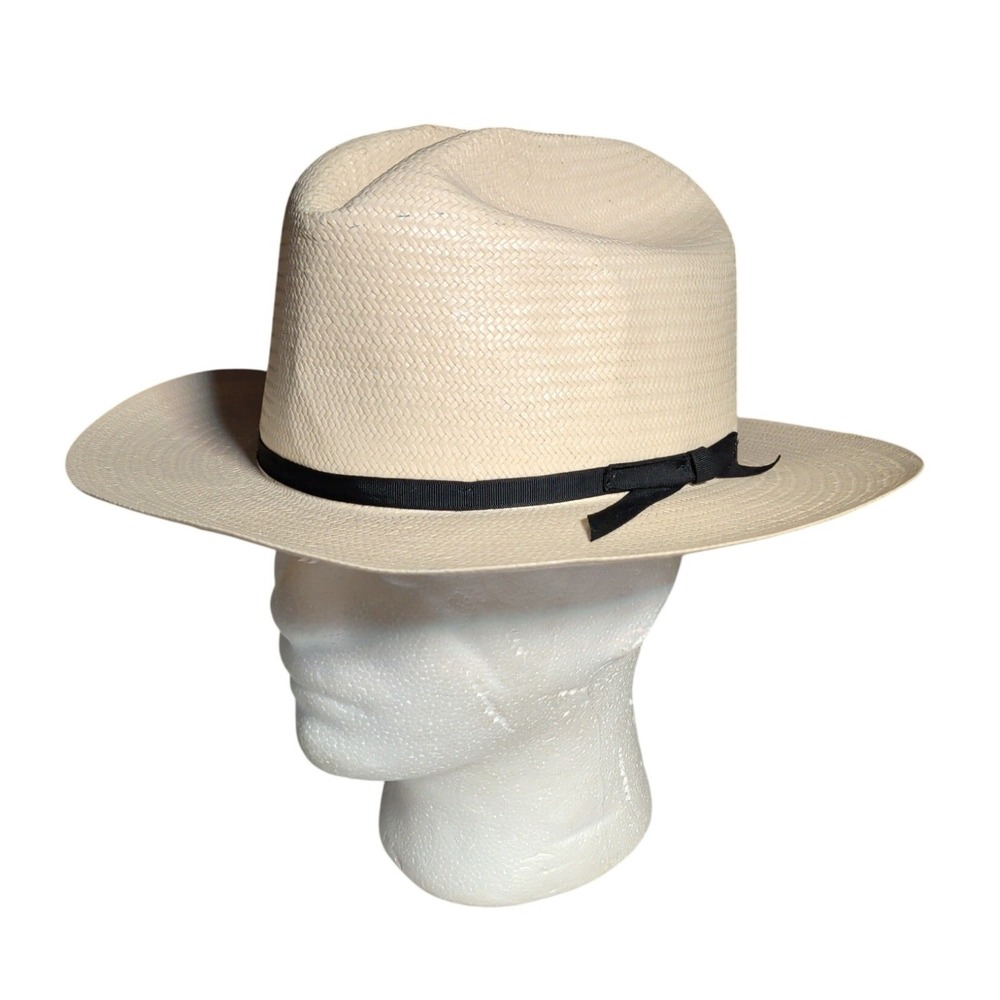 Stetson Open Road Shantung Straw Hat Size 7 3/8 Tan XXXXXX Western Cowboy